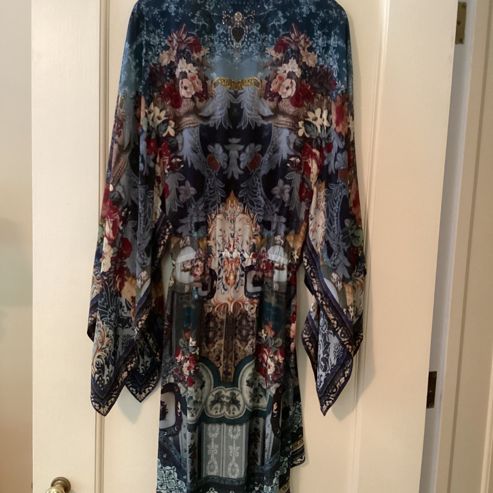 Camilla Kimono Sleeves V-Neck Surplice Mini Dress *Hotel Boheme* 100% Silk - Picture 8 of 16